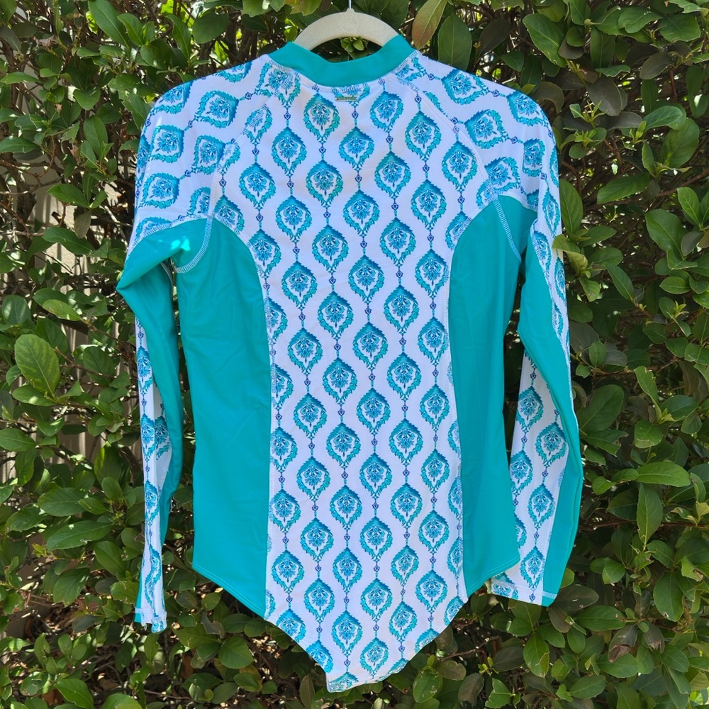 Cabana Life Teal White Long Sleeve Santorini Unisuit size L New - Picture 5 of 16